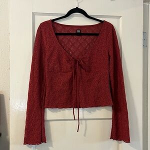 BDG Deep Red Lace Blouse